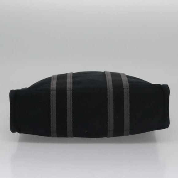 HERMES Fourre Tout PM Hand Bag Canvas Black Auth ti2780