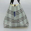 Burberrys Blue Label Nova Check Tote Bag Nylon Light Blue Auth ti2782-4