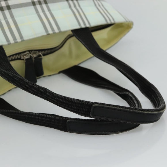 Burberrys Blue Label Nova Check Tote Bag Nylon Light Blue Auth ti2782