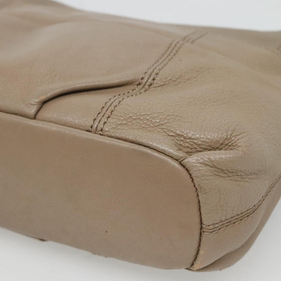 BURBERRY Blue Label Shoulder Bag Leather Beige Gold Auth ti2790