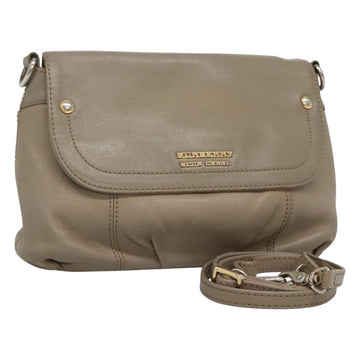 BURBERRY Blue Label Shoulder Bag Leather Beige Gold Auth ti2790