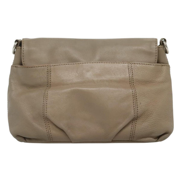 BURBERRY Blue Label Shoulder Bag Leather Beige Gold Auth ti2790