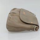 BURBERRY Blue Label Shoulder Bag Leather Beige Gold Auth ti2790-3