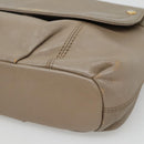 BURBERRY Blue Label Shoulder Bag Leather Beige Gold Auth ti2790-7