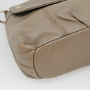 BURBERRY Blue Label Shoulder Bag Leather Beige Gold Auth ti2790-14