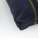 HERMES Fourre Tout Cabass Tote Bag Canvas Navy Khaki Auth ti2791-16