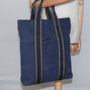 HERMES Fourre Tout Cabass Tote Bag Canvas Navy Khaki Auth ti2791-18