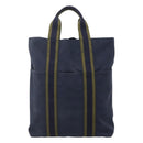HERMES Fourre Tout Cabass Tote Bag Canvas Navy Khaki Auth ti2791-13