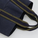 HERMES Fourre Tout Cabass Tote Bag Canvas Navy Khaki Auth ti2791-6