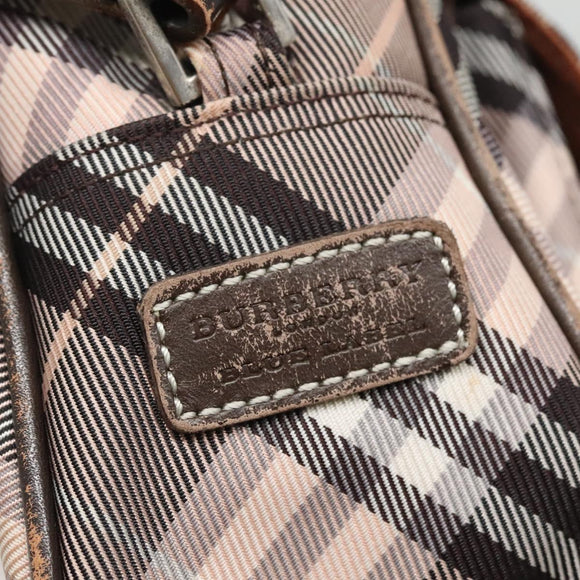 BURBERRY Nova Check Blue Label Shoulder Bag Nylon Black Auth ti2792