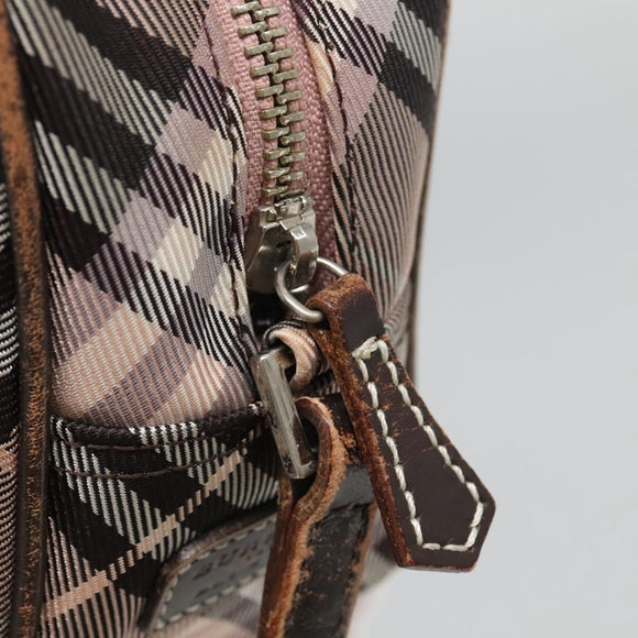 BURBERRY Nova Check Blue Label Shoulder Bag Nylon Black Auth ti2792