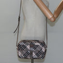BURBERRY Nova Check Blue Label Shoulder Bag Nylon Black Auth ti2792-23
