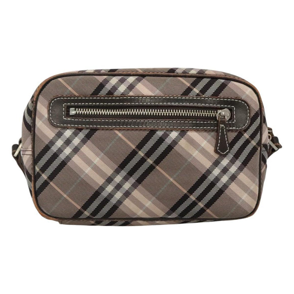 BURBERRY Nova Check Blue Label Shoulder Bag Nylon Black Auth ti2792