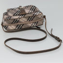 BURBERRY Nova Check Blue Label Shoulder Bag Nylon Black Auth ti2792-7