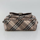 BURBERRY Nova Check Blue Label Shoulder Bag Nylon Black Auth ti2792-5