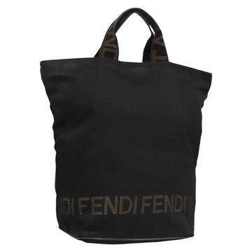 FENDI Hand Bag Canvas Black Auth ti2793
