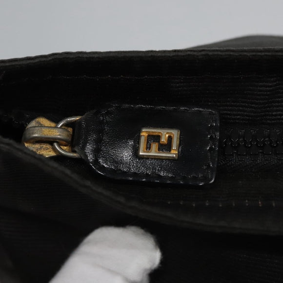 FENDI Hand Bag Canvas Black Auth ti2793
