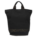 FENDI Hand Bag Canvas Black Auth ti2793-13