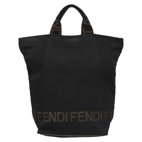 FENDI Hand Bag Canvas Black Auth ti2793