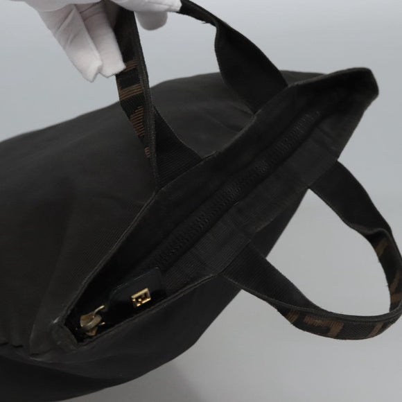 FENDI Hand Bag Canvas Black Auth ti2793