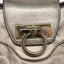 Salvatore Ferragamo Gancini Shoulder Bag Leather Gold Tone Auth ti2796-17