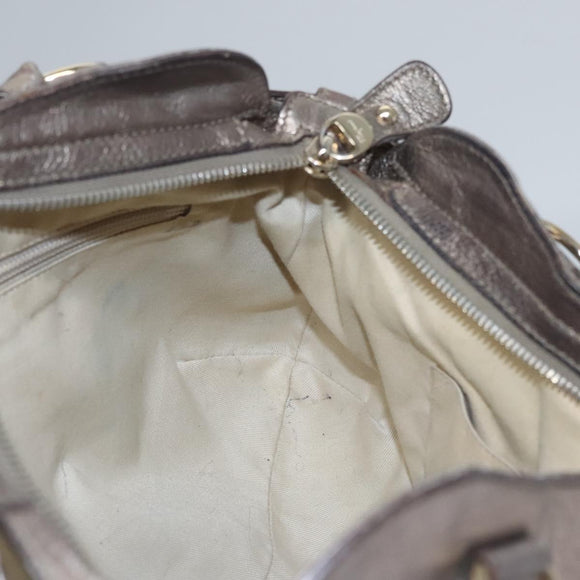 Salvatore Ferragamo Gancini Shoulder Bag Leather Gold Tone Auth ti2796