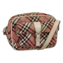 BURBERRY Nova Check Blue Label Shoulder Bag Canvas Red Auth ti2797-1