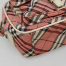 BURBERRY Nova Check Blue Label Shoulder Bag Canvas Red Auth ti2797-14