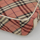 BURBERRY Nova Check Blue Label Shoulder Bag Canvas Red Auth ti2797-15