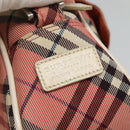 BURBERRY Nova Check Blue Label Shoulder Bag Canvas Red Auth ti2797-17