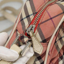 BURBERRY Nova Check Blue Label Shoulder Bag Canvas Red Auth ti2797-10