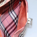 BURBERRY Nova Check Blue Label Shoulder Bag Canvas Red Auth ti2797-21