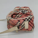 BURBERRY Nova Check Blue Label Shoulder Bag Canvas Red Auth ti2797-4