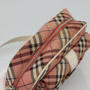 BURBERRY Nova Check Blue Label Shoulder Bag Canvas Red Auth ti2797-6