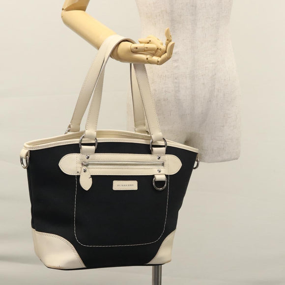 BURBERRY Tote Bag Canvas Navy Auth ti2798