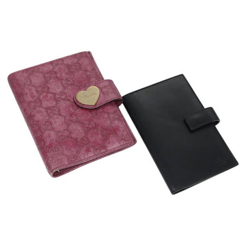 GUCCI GG Canvas Day Planner Cover 2Set Black Purple Auth ti2799