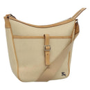 BURBERRY Blue Label Shoulder Bag Canvas Beige Auth ti2800-1
