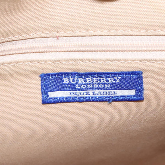 BURBERRY Blue Label Shoulder Bag Canvas Beige Auth ti2800