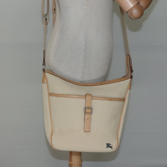 BURBERRY Blue Label Shoulder Bag Canvas Beige Auth ti2800
