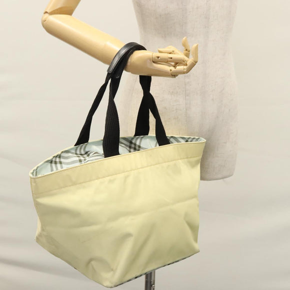 Burberrys Blue Label Tote Bag Nylon Yellow Auth ti2803
