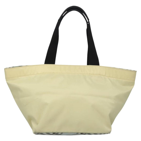 Burberrys Blue Label Tote Bag Nylon Yellow Auth ti2803