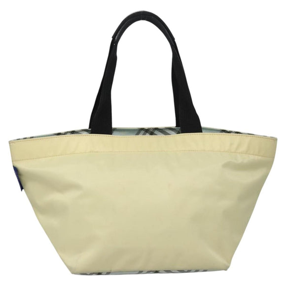 Burberrys Blue Label Tote Bag Nylon Yellow Auth ti2803