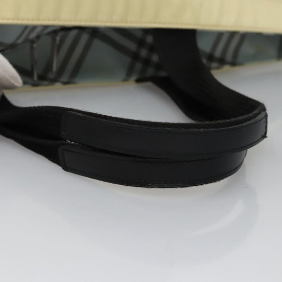 Burberrys Blue Label Tote Bag Nylon Yellow Auth ti2803