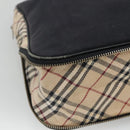 BURBERRY Blue Label Hand Bag Canvas Navy Auth ti2805-15