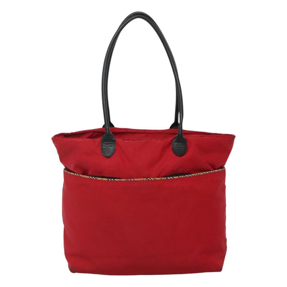 BURBERRY Tote Bag Nylon Red Auth ti2806