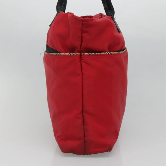 BURBERRY Tote Bag Nylon Red Auth ti2806