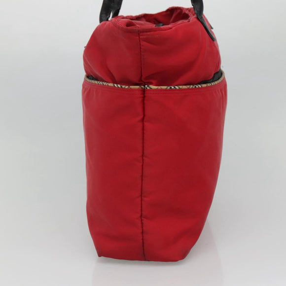 BURBERRY Tote Bag Nylon Red Auth ti2806