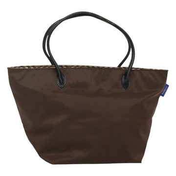 Burberrys Blue Label Tote Bag Nylon Brown Auth ti2808