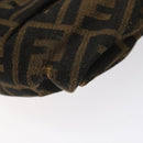 FENDI Zucca Canvas Shoulder Bag Brown Black Auth ti2809-14
