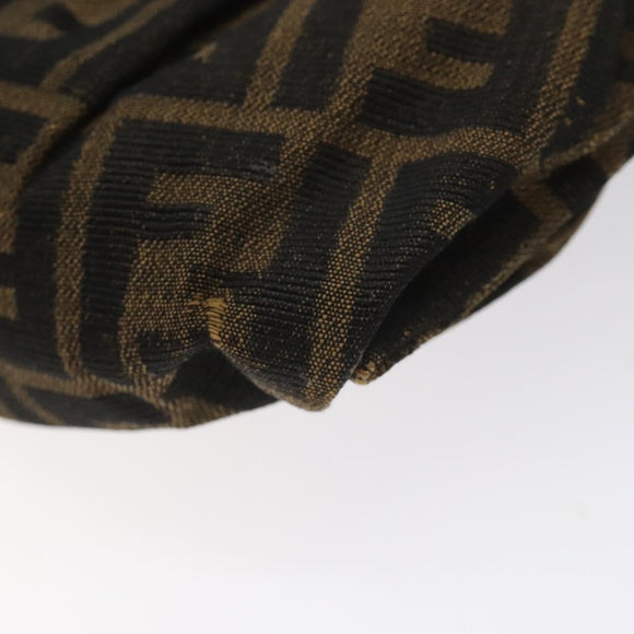 FENDI Zucca Canvas Shoulder Bag Brown Black Auth ti2809